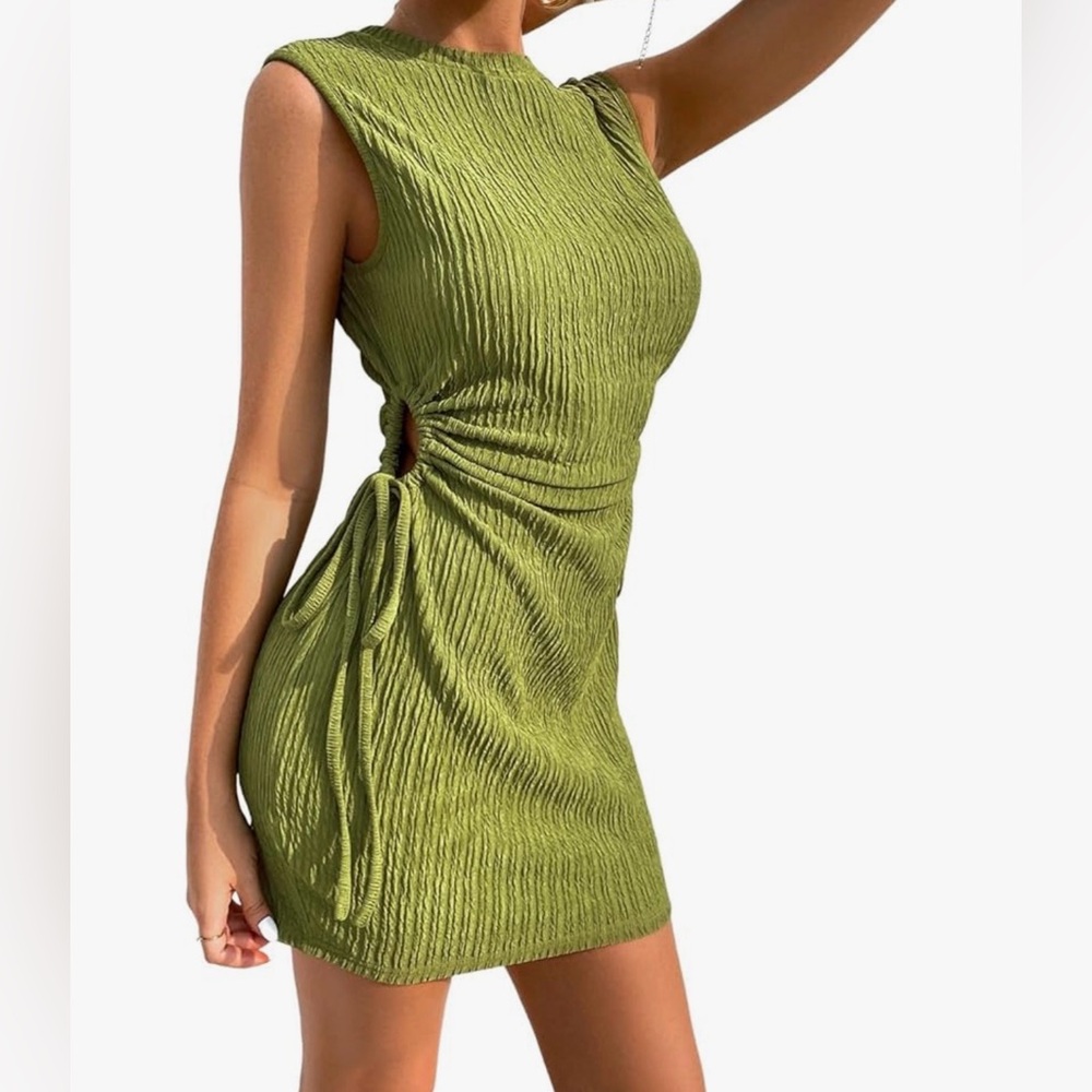 Cutout mini ruched dress